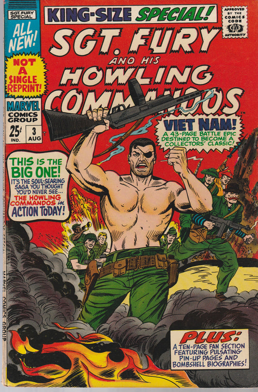 SGT FURY KING-SIZE SPECIAL #3 || MARVEL COMICS || AUG 1967 || (6.0)