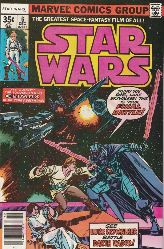 STAR WARS #6 - MARVEL COMICS - DEC 1977 (6.0-6.5)