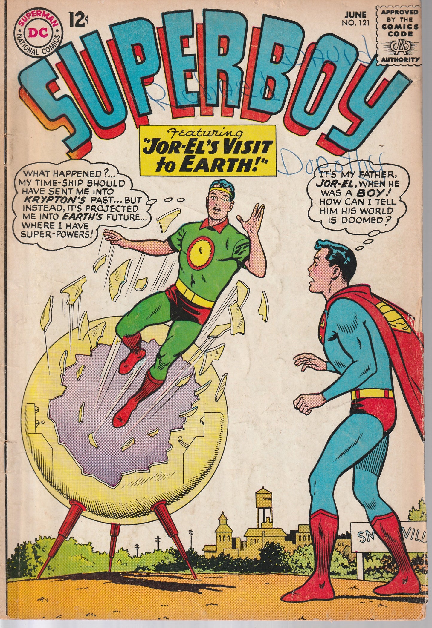SUPERBOY #121 - DC COMICS - (3.5) ACTUALLY PRESENTS AS 5.5 BUT HAS WRITING ON COVER