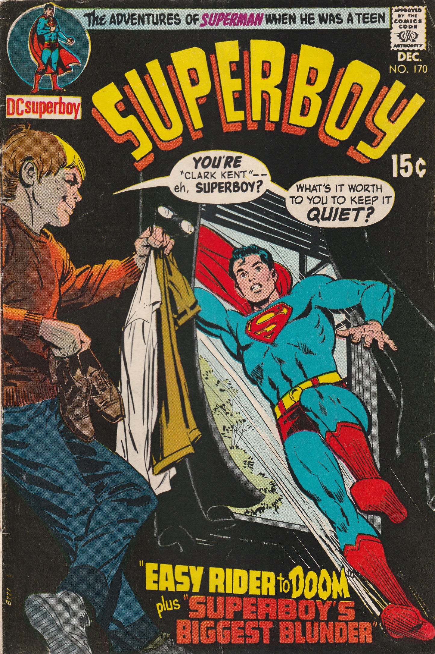 SUPERBOY #170 - DC COMICS - OCT 1970 (5.5-6.0)