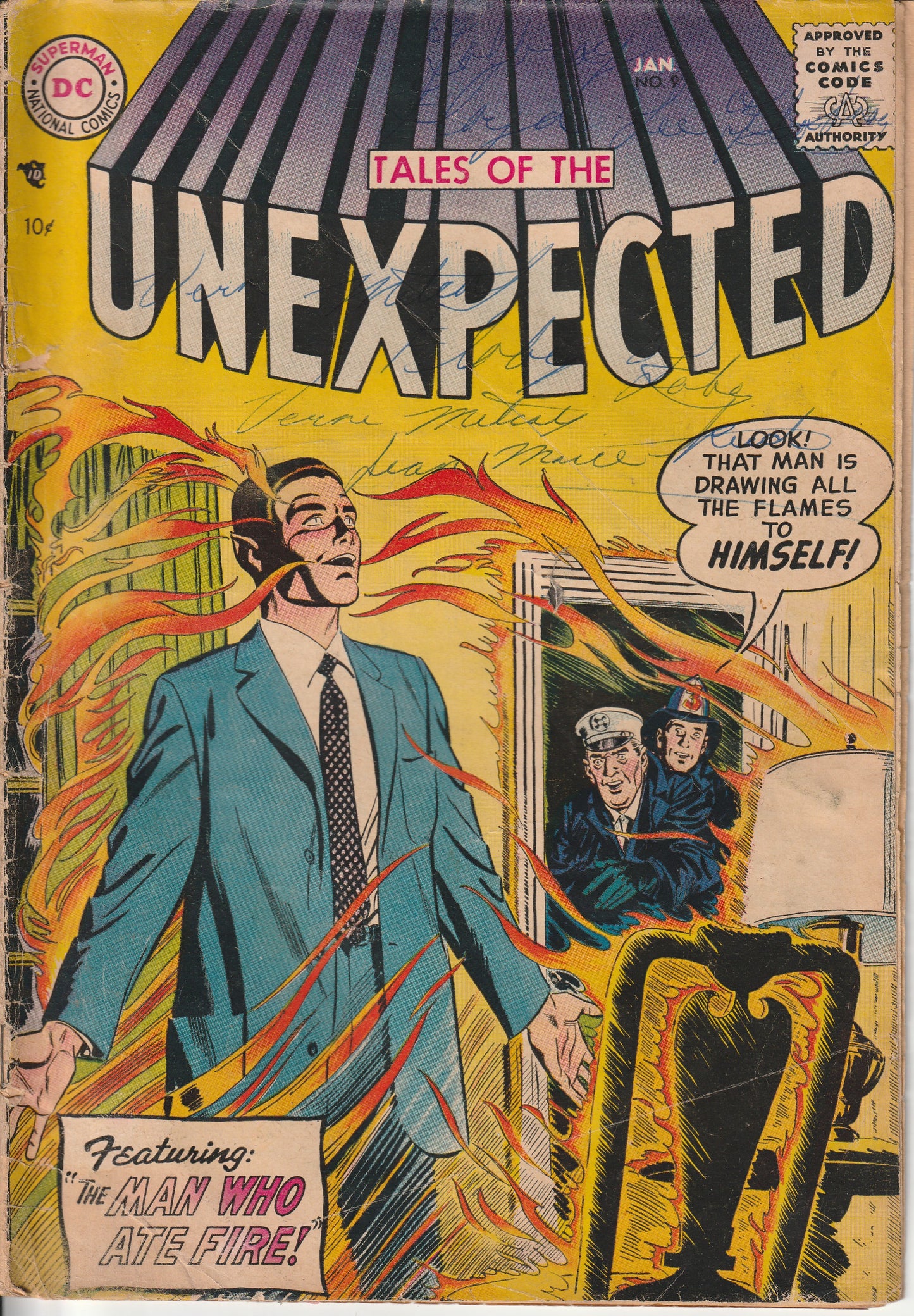 TALES OF THE UNEXPECTED #9 - DC COMICS - JAN 1957(1.8-2.0)CENTERFOLD DETATCHED