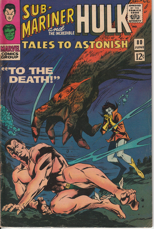 TALES TO ASTONISH #80 - MARVEL - JUN 1966 (5.5-6.0) HULK - SUB-MARINER