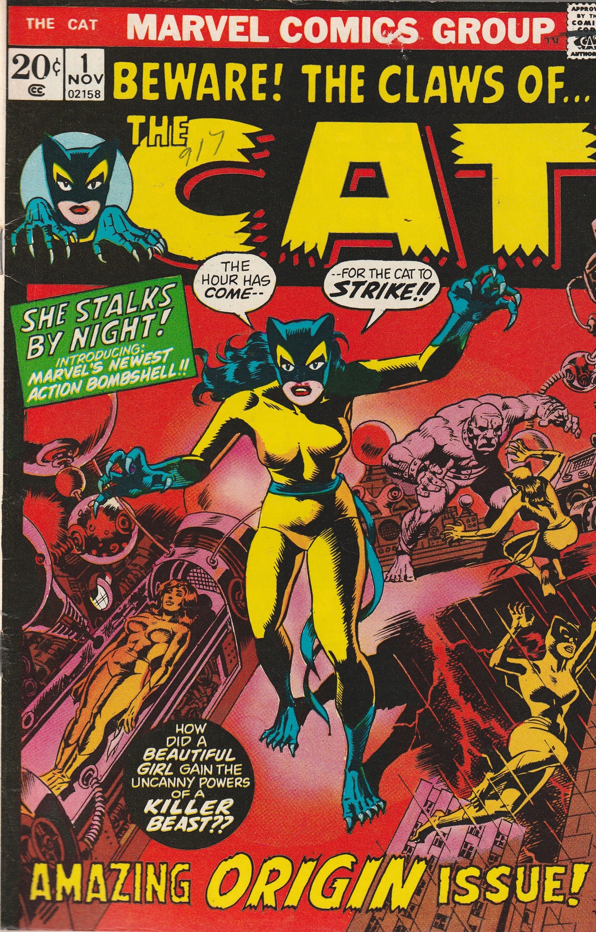 THE CAT #1 || MARVEL COMICS || NOV 1972 || (8.0-8.5)
