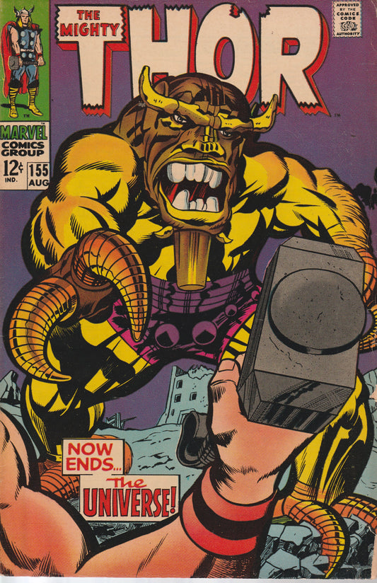 THOR #155 - MARVEL COMICS - AUG 1968 (5.0-5.5)