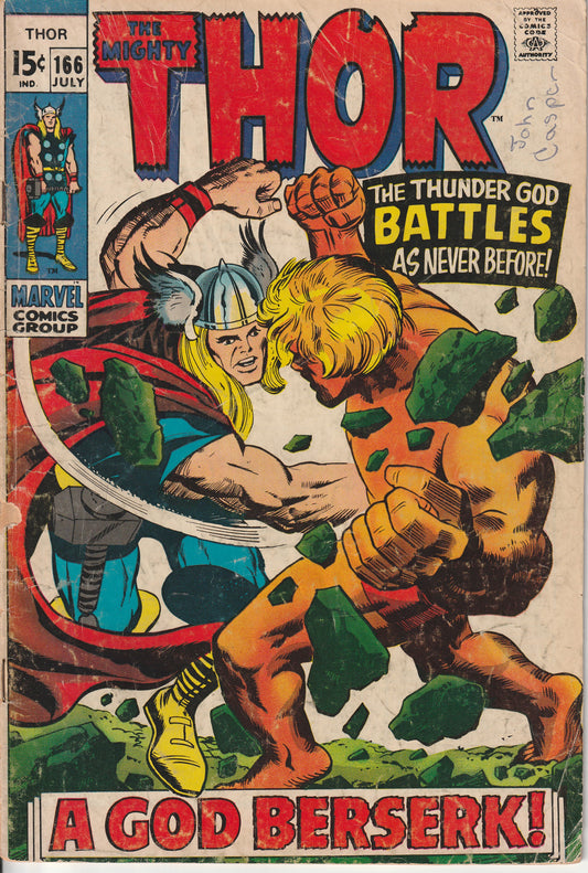 THOR #166 - MARVEL COMICS - JUL 1969 (2.0-2.5)