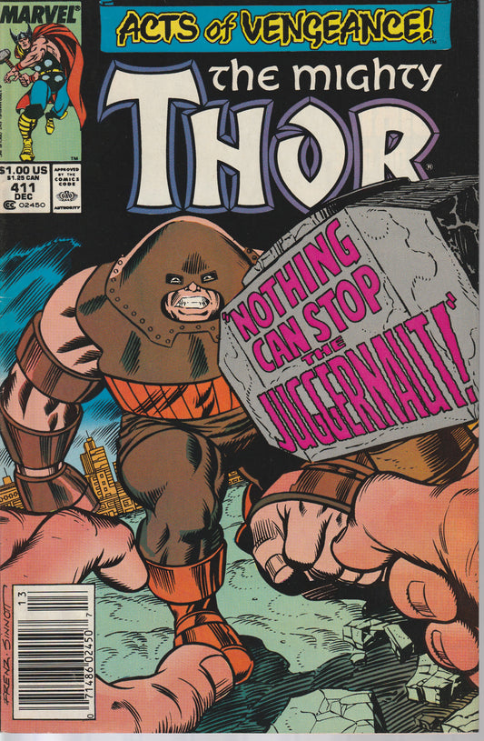 THOR #411 (NEWSSTAND) - MARVEL COMICS - DEC 1989 (7.0) F/VF