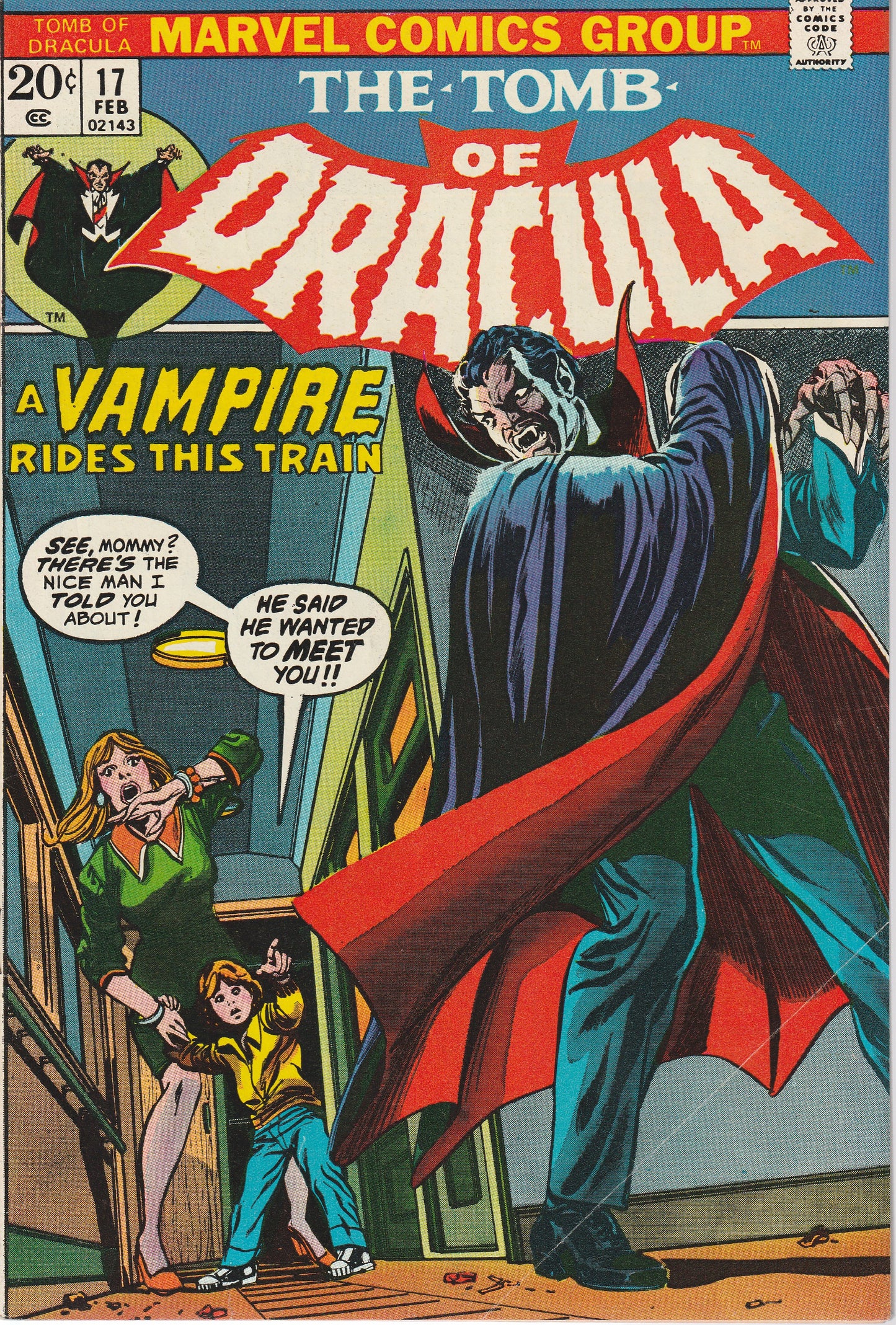 TOMB OF DRACULA #17 - MARVEL COMICS - FEB 1974 (7.0-7.5)