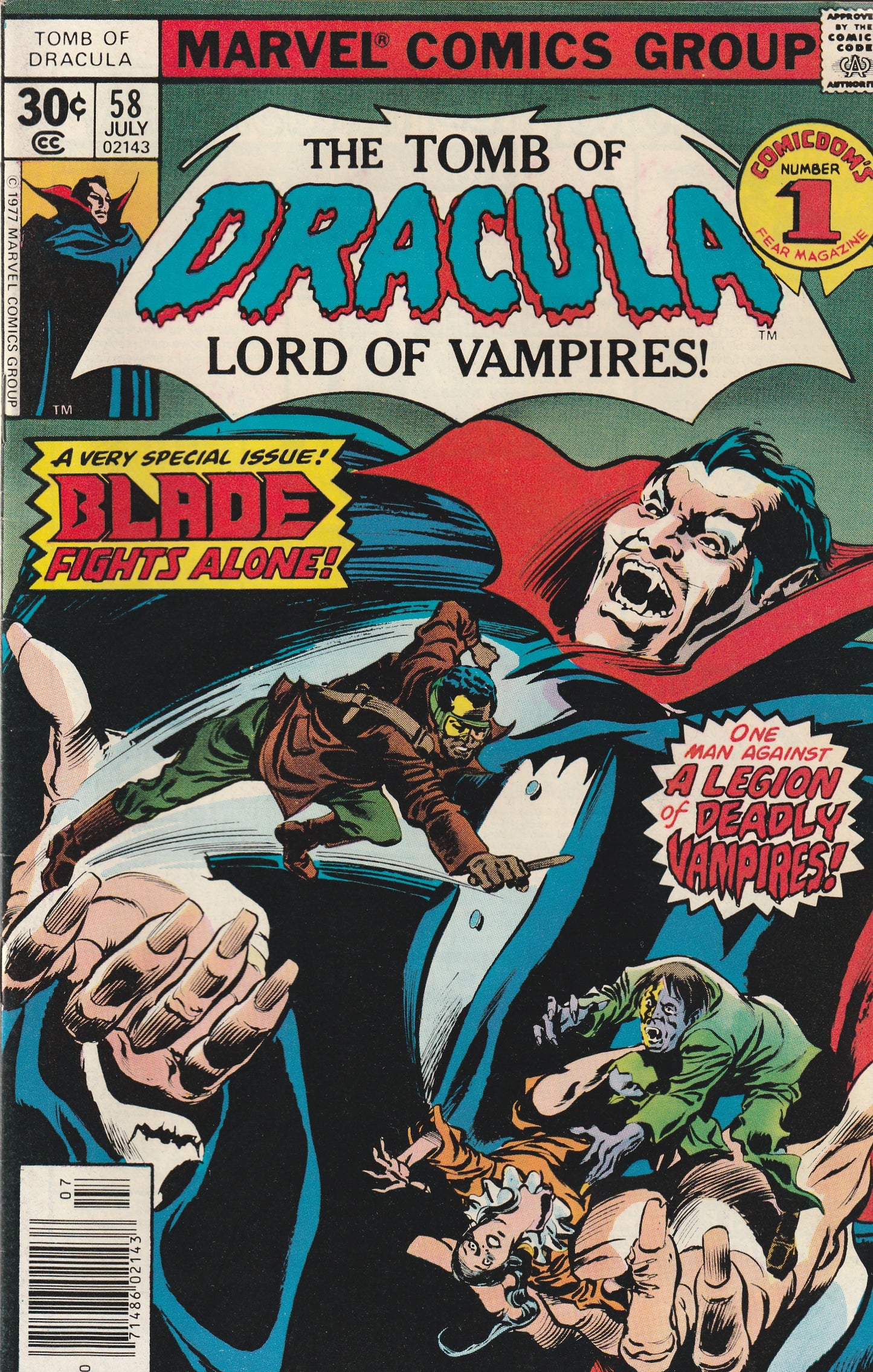 TOMB OF DRACULA #58 - MARVEL COMICS - JUL 1977 (7.5-8.0)