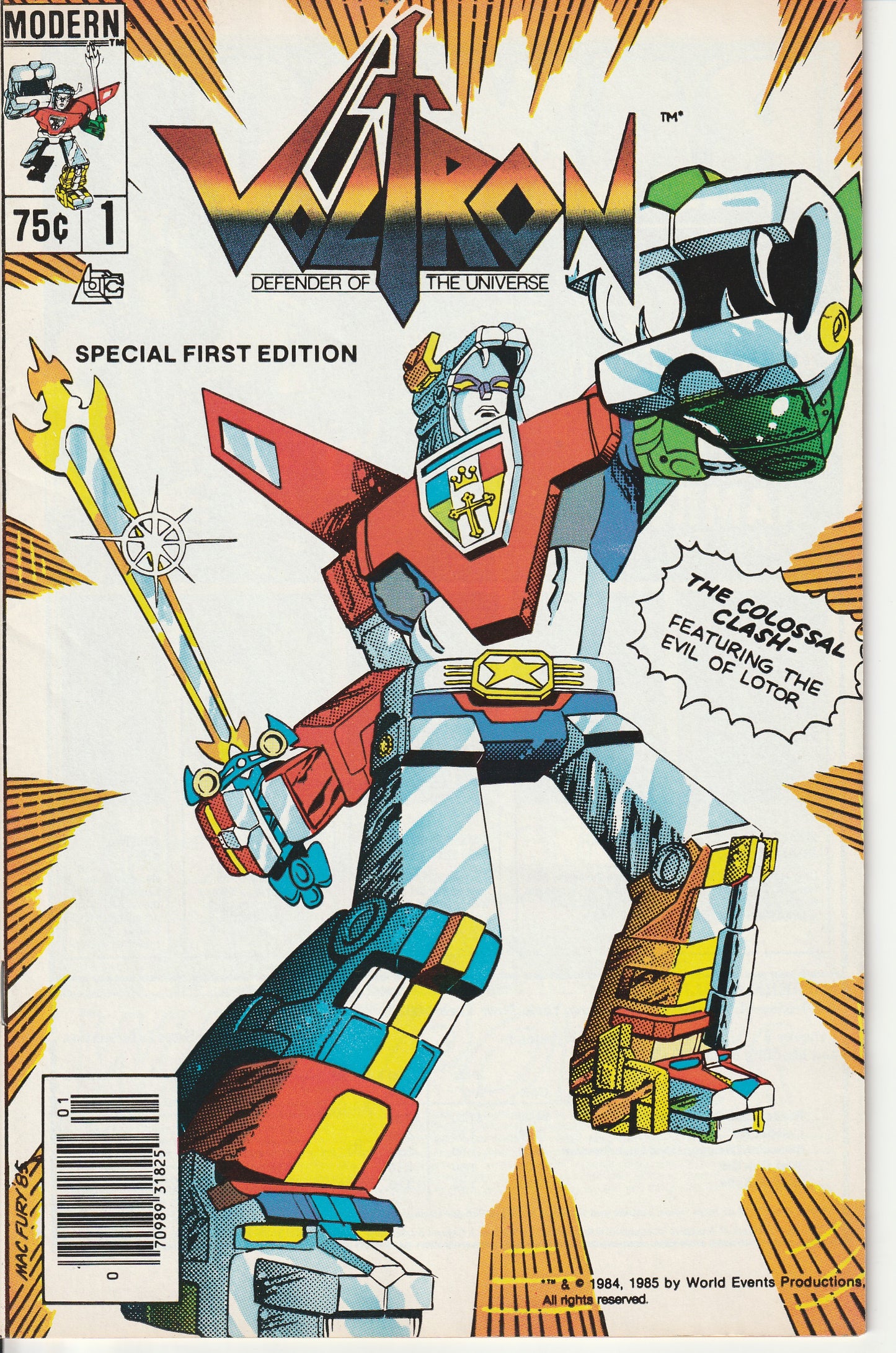 VOLTRON, DEFENDER OF THE UNIVERSE #1 - MODERN - JAN 1985 (8.5-9.0)