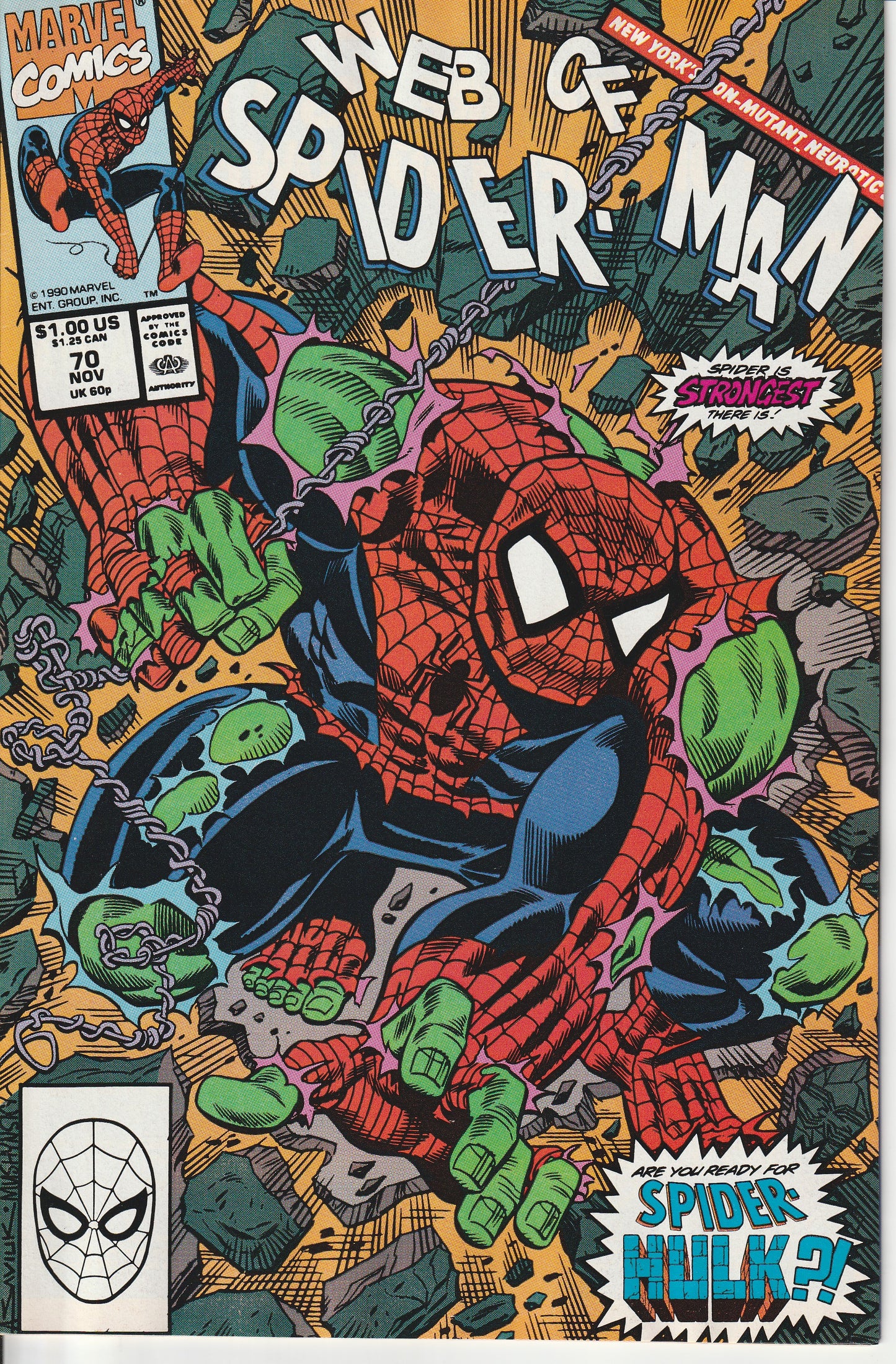 WEB OF SPIDER-MAN #70 - MARVEL COMICS - NOV 1990 (8.5)