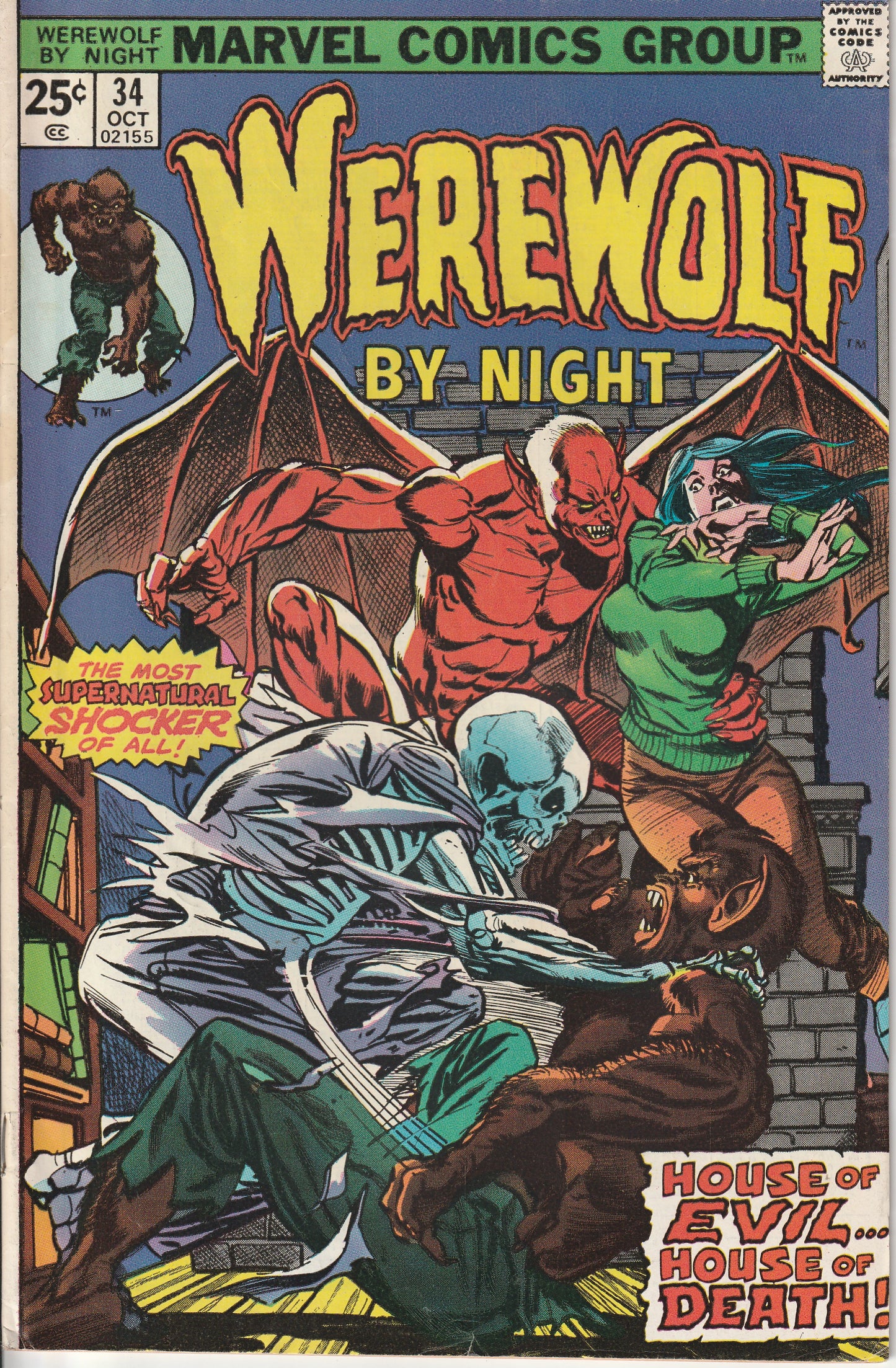 WEREWOLF BY NIGHT #34 - MARVEL COMICS - OCT 10 1975 (6.5-7.0)