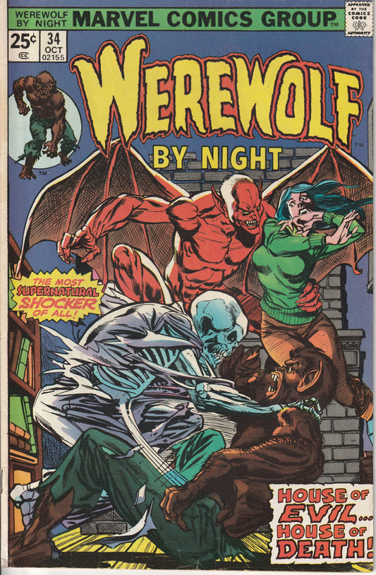 WEREWOLF BY NIGHT #34 - MARVEL COMICS - OCT 10 1975 (6.5-7.0)