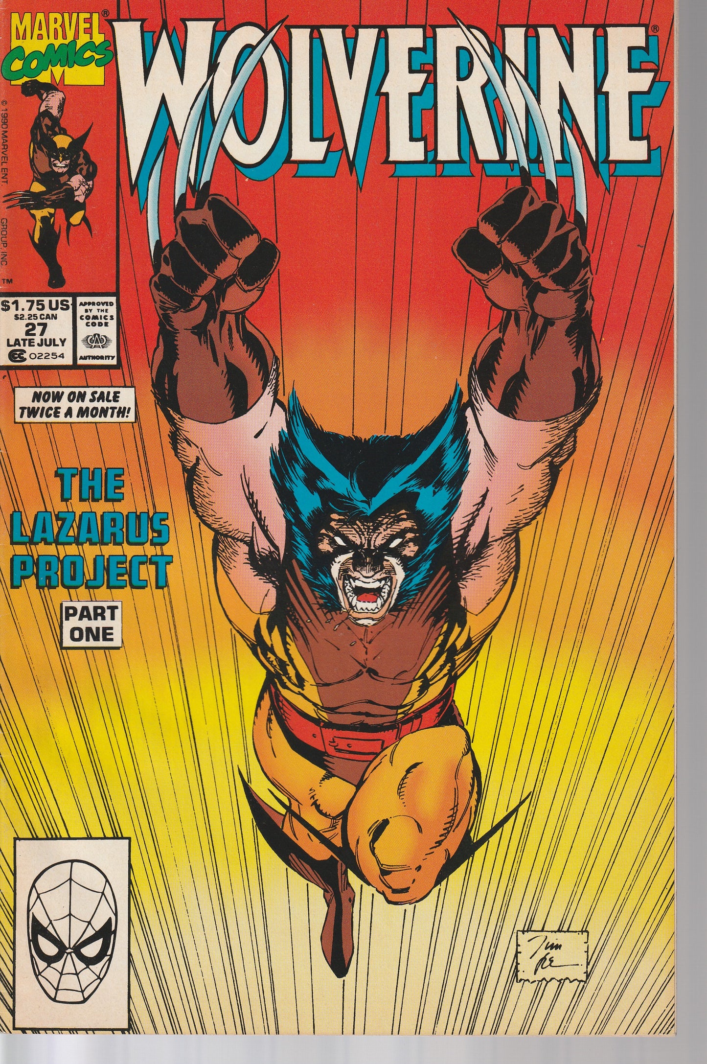 WOLVERINE #27 - MARVEL COMICS - JUL 21 1990 (7.0-7.5)