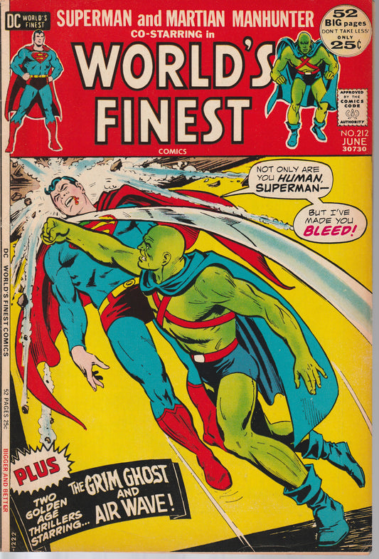 WORLD'S FINEST COMICS #212 - DC COMICS - JUN 1972 (6.0-6.5)