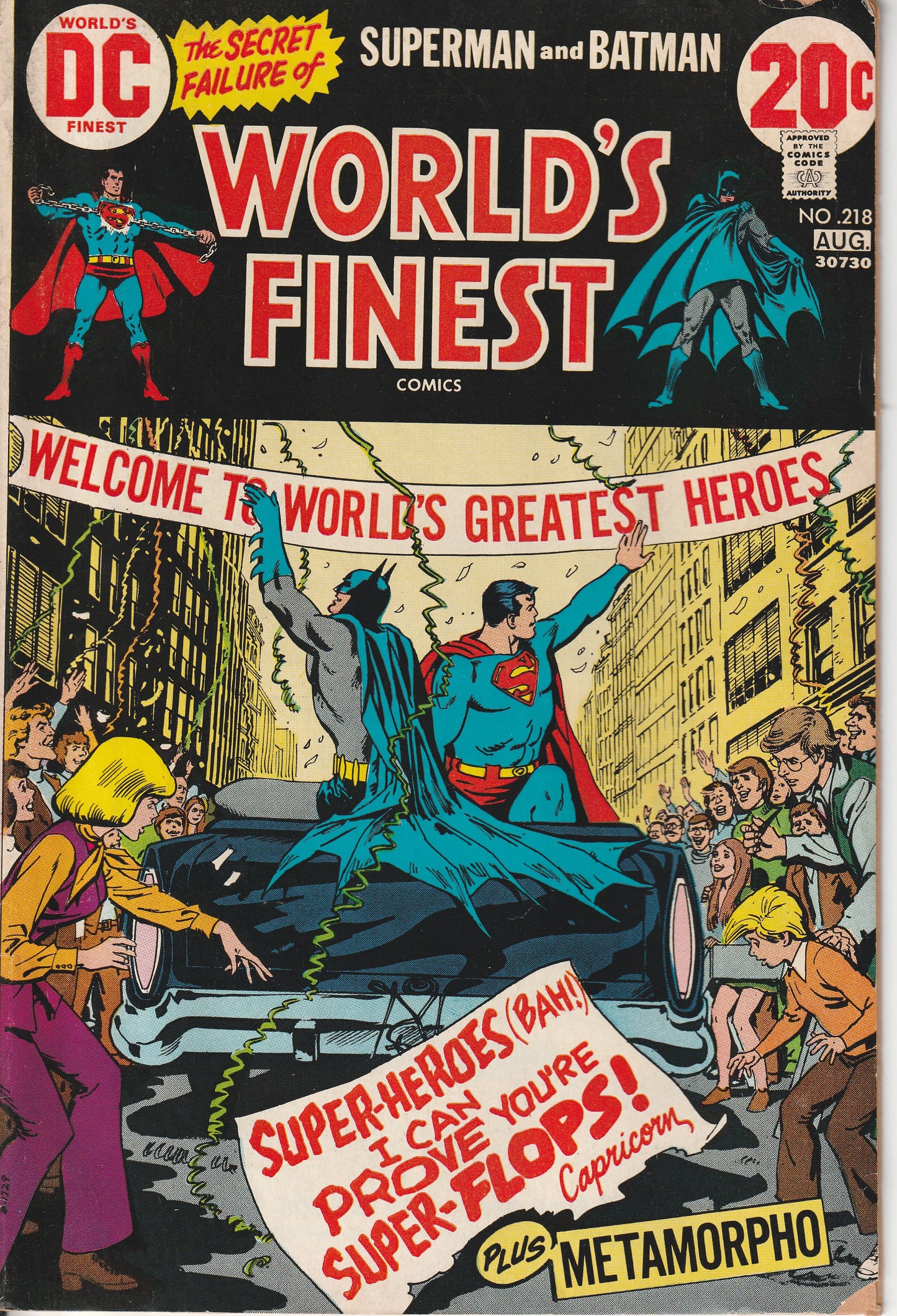 WORLD'S FINEST #218 - DC COMICS - JUL 1973 (6.5-7.0)