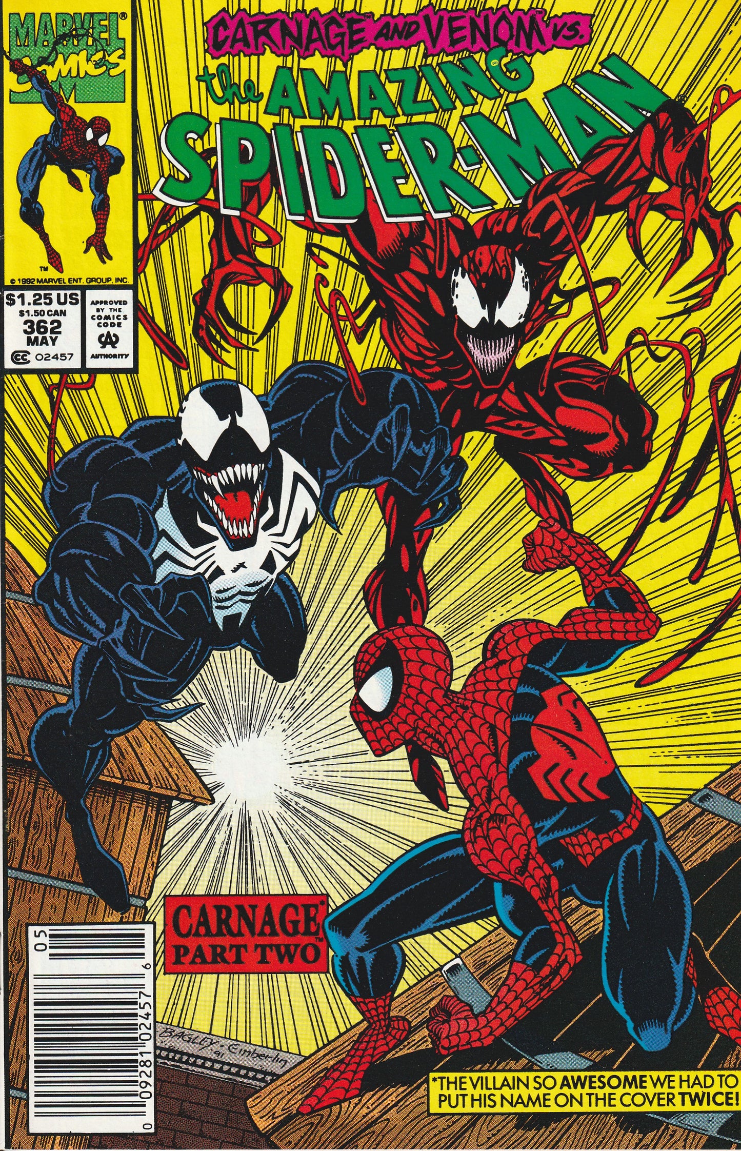 AMAZING SPIDER-MAN #362 * 2ND CARNAGE