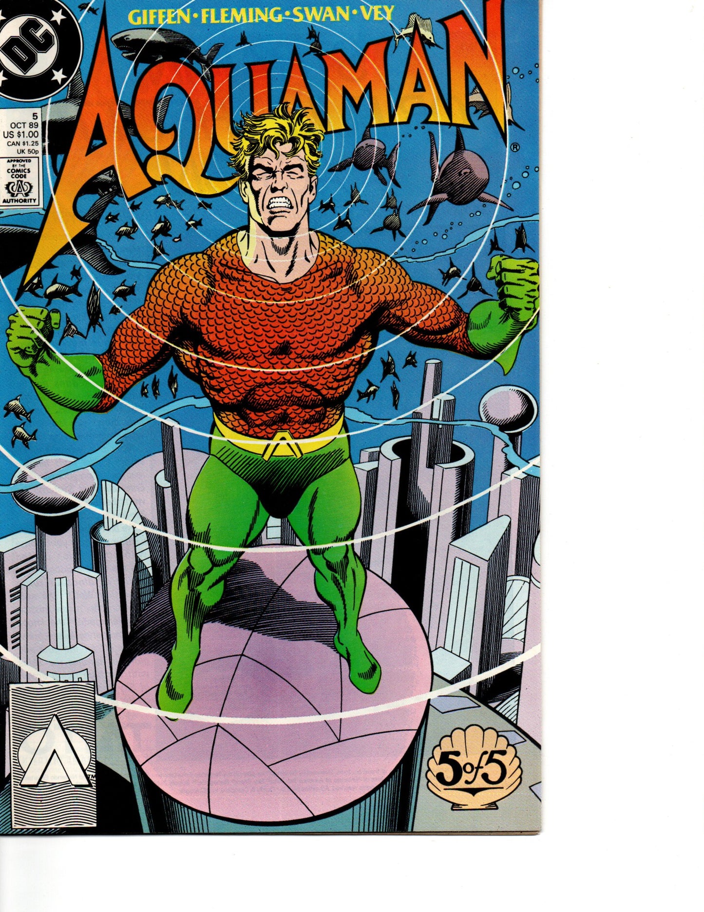 AQUAMAN 1-5 * DC COMICS - JUN 1989 - COMPLETE SET